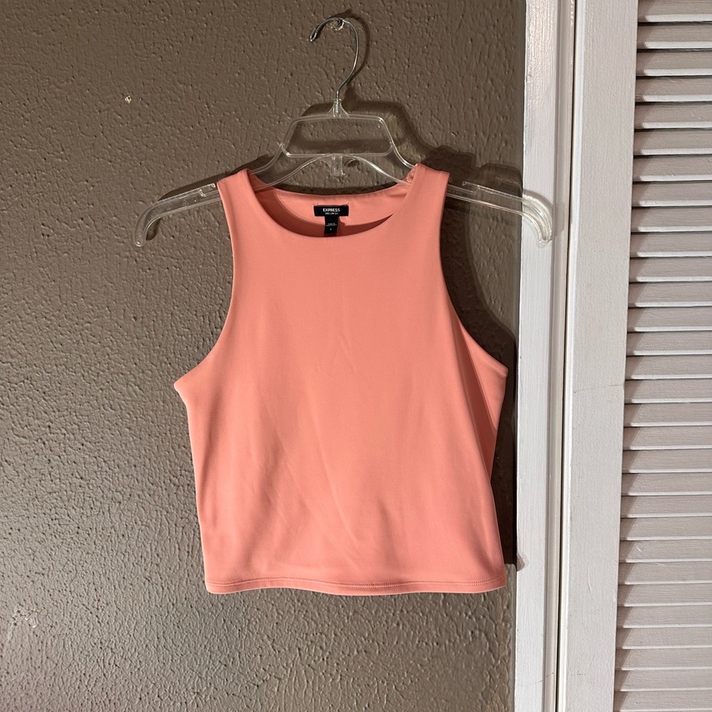 Like new! Express body contour high compression high neck cropped tank small